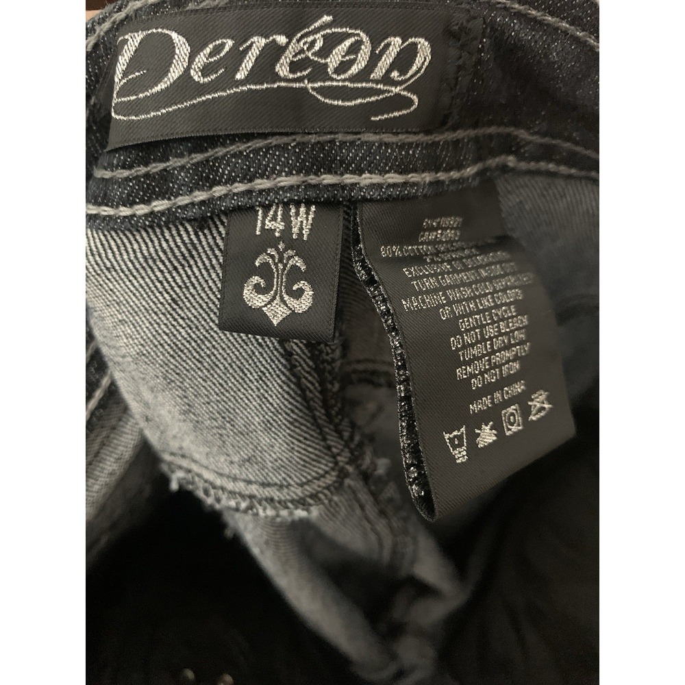 Women's 14W Dereon 30x33 Dark Wash Straight Skinny? Jeans Y2K - Picture 7 of 7